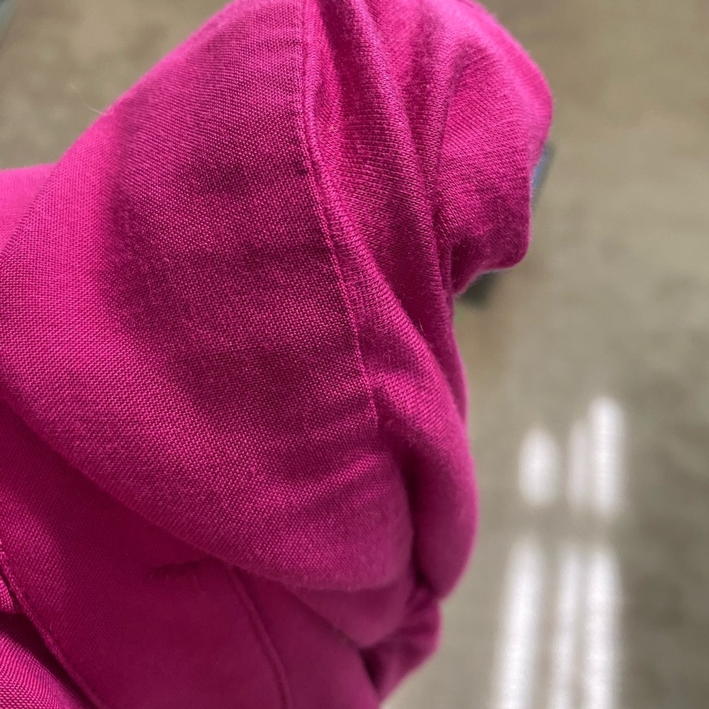{Pleione} Mixed Media Roll Sleeve Top | Fuscia Pink ~ Size XS - Picture 15 of 15